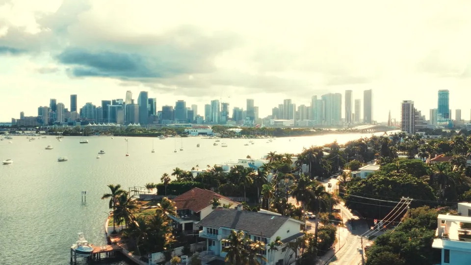 Miami waterfront from the air