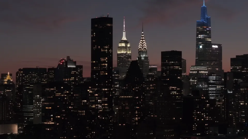 Manhattan skyline at dusk