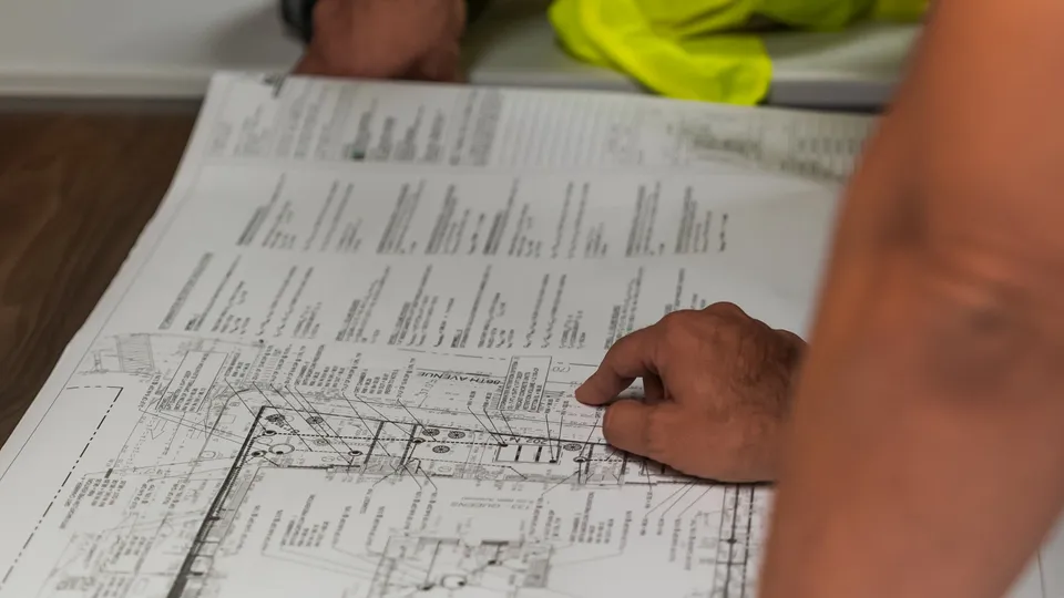 Drawings and planning on site